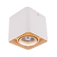 DL-044 SQUARE SINGLE DOWNLIGHT SURFACE MOUNTED GOLD/WHITE